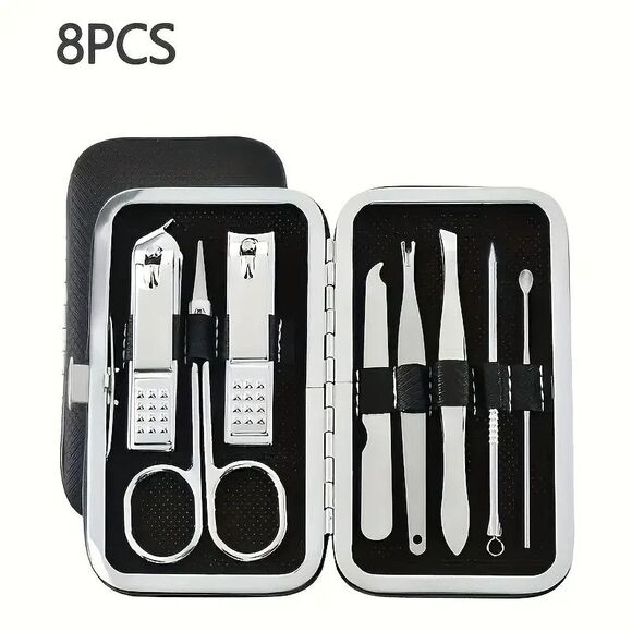 Manicure Set 8 In 1 Stainless Steel Professional Pedicure Kit Nail 8 in 1 Unisex - Picture 3 of 4